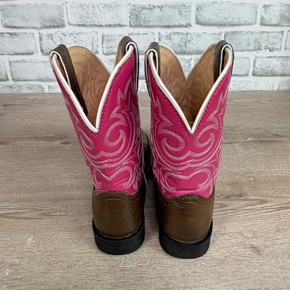 Durango Lil Durango Western Boots Brown Hot Pink Girls Size 13M